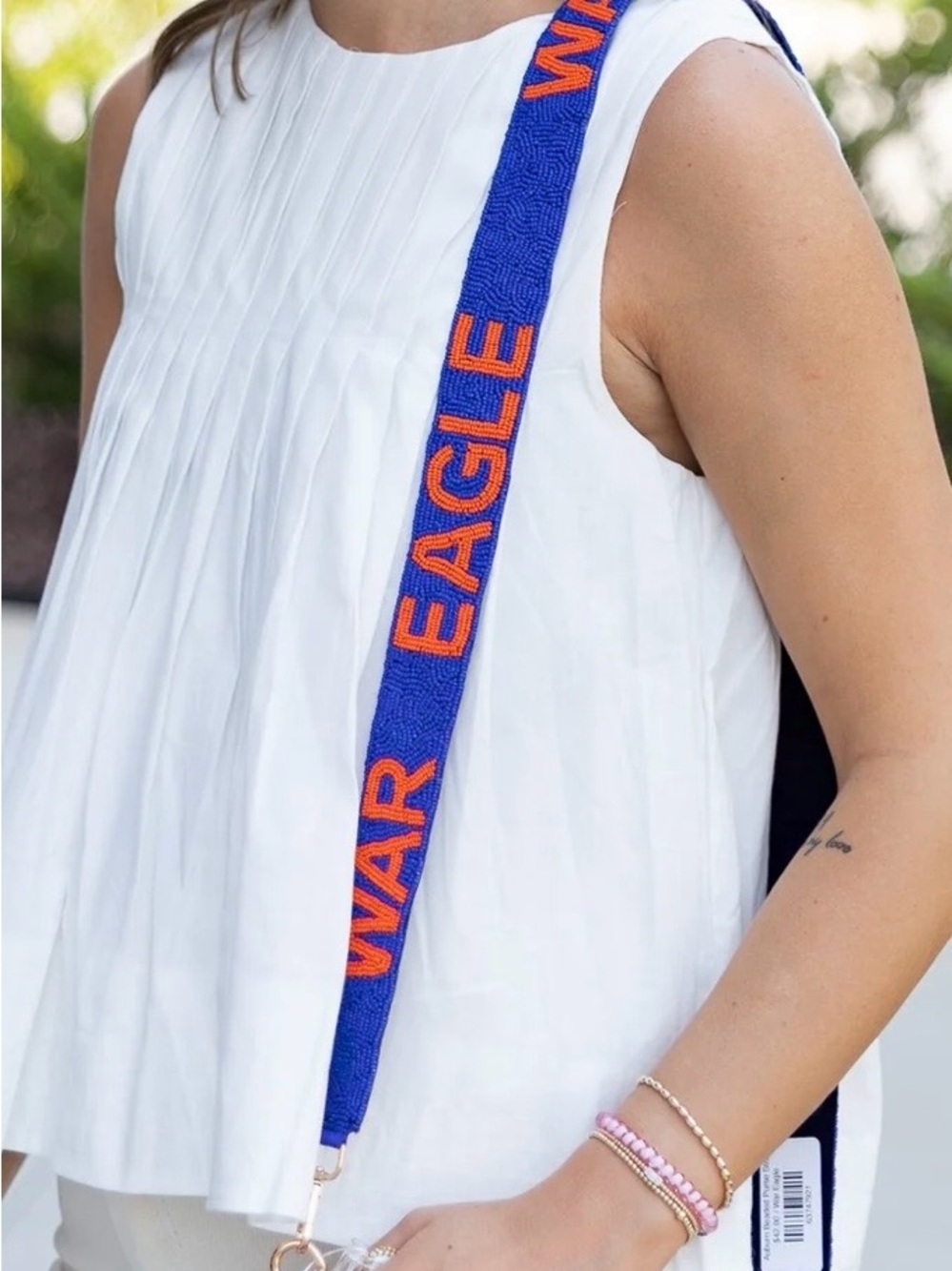 Desden Auburn War Eagle Hand Beaded Purse Strap Officially Licensed